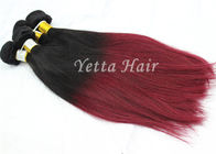 ملحقات الشعر الأحمر الداكن ، حريري مستقيم الشعر الحقيقي أومبير الامتدادات