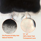 13 × 4 الدانتيل الشفاف 100 ٪ البرازيلي العذراء الشعر ملحقات لفتاة